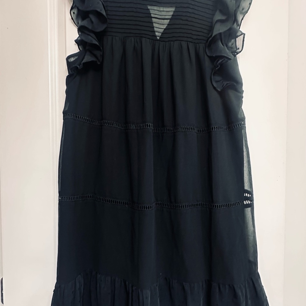 Who What Wear Black Ruffle Dress